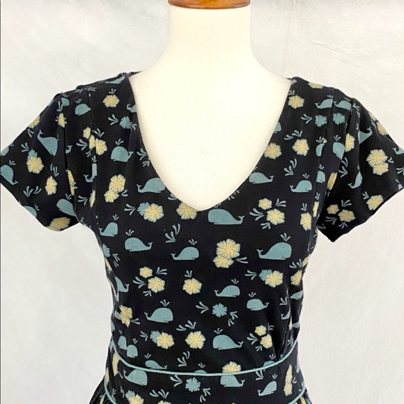 Anthropologie Yumi Whale Pattern Fit - Flare Dress - Picture 4 of 12